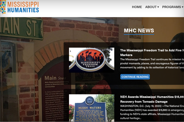 MISSISSIPPI HUMANITIES COUNCIL LAUNCHES NEW WEB DESIGN