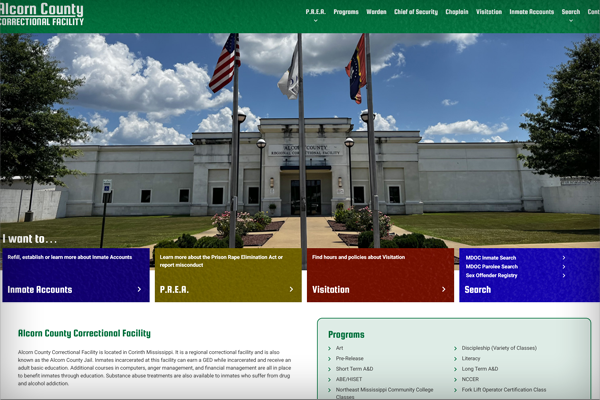 ALCORN COUNTY CORRECTIONAL FACILITY WEBSITE REDO